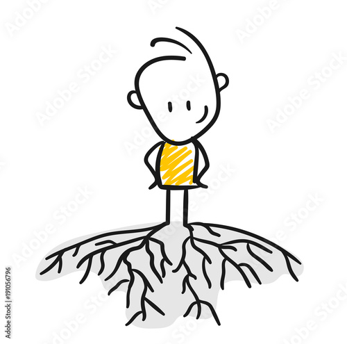 Strichfiguren / Strichmännchen Wurzeln, Stammbaum, Heimat