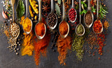 Fototapeta Kuchnia - Spices on black background
