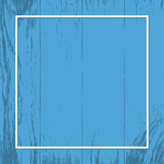 Blue wood texture background with frame. Template for text or graphic.