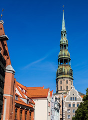 Wall Mural - old city Riga and tower
