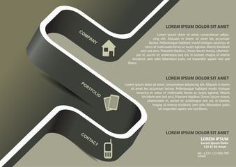 Fototapete - Vector background of a brochure, poster or flyer with icons