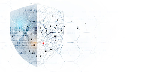 Cybersecurity and information or network protection. Future technology web services for business and internet project