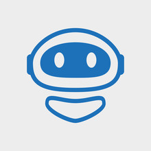 Robot Logo Template Blue Design