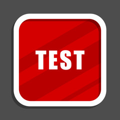 Aufkleber - Test icon. Flat design square internet banner.