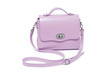 Purple fashion purse handbag on white background isolated