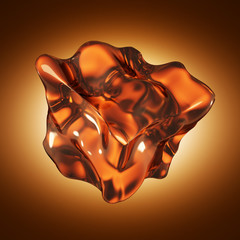  Ice cubes are brown. 3d illustration, 3d rendering.
