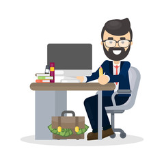 Aufkleber - Isolated happy businessman.