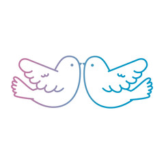 Poster - couple doves flying icon vector illustration design