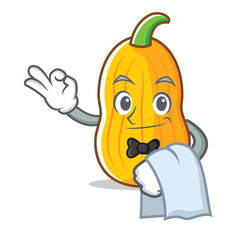 Sticker - Waiter butternut squash mascot cartoon