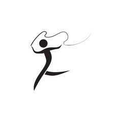 Poster - gymnast with ribbon icon. Elements of sportsman icon. Premium quality graphic design icon. Signs and symbols collection icon for websites, web design, mobile app