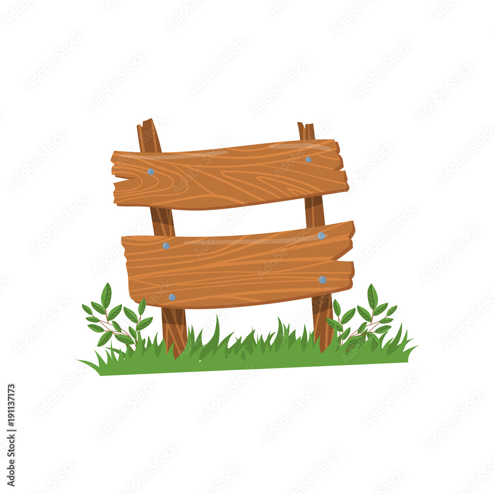 Old wooden road sign standing on the grass, wood old planks sign ...