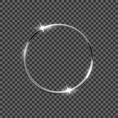 Poster - Silver ring isolated on transparent background. Vector design element.