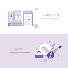 Poster - Set of Form Style And Creative Banners Business Concept Template Background With Copy Space Vector Illustration