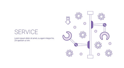 Poster - service business concept template web banner with copy space vector illustration