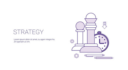 Poster - Strategy Planning Business Concept Template Web Banner With Copy Space Vector Illustration
