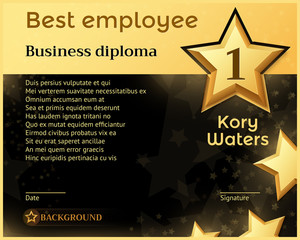 Sticker - Best monthly employee business diploma recognition award vector template