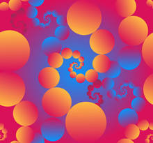 Bubbles In Fractal Pattern Seamless Tile In Psychedelic Shades