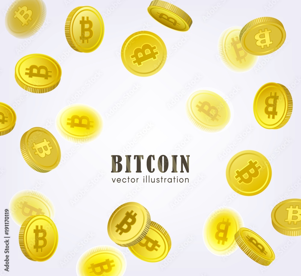 Bitcoin, cryptocurrency banner, flyer template with falling coins and place  for text, vector illustration on white background. Bitcoin banner template,  frame with falling BTC coins Stock Vector | Adobe Stock