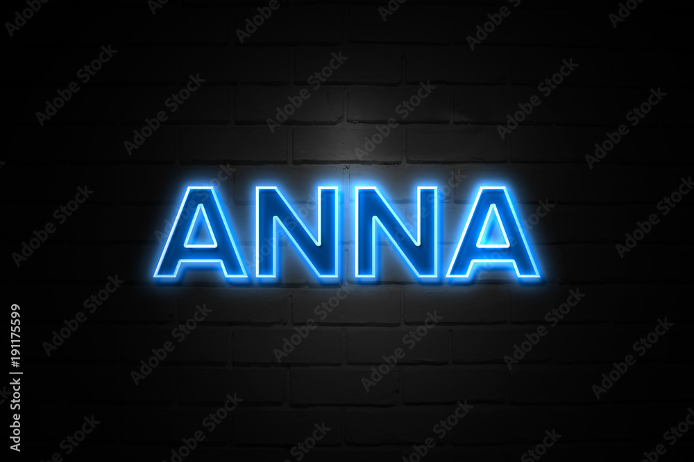 Anna neon Sign on brickwall Stock Photo | Adobe Stock