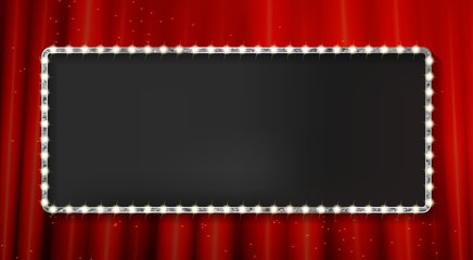 Wall Mural - silver frame cinema on a dark background.
