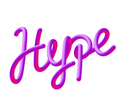Hype quote lettering. Pseudo 3d graphic typography element. Vector illustration.