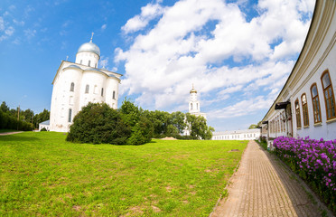 Wall Mural - St. George (Yuriev) Orthodox Male Monastery in Veliky Novgorod, Russia