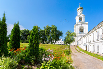 Canvas Print - St. George (Yuriev) Orthodox Male Monastery in Veliky Novgorod, Russia