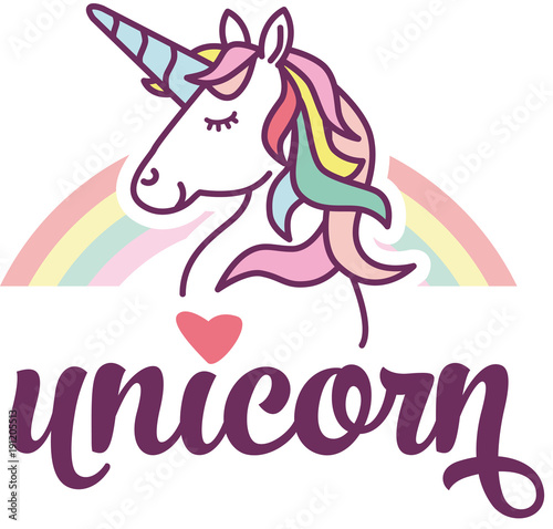 Unicorn Logo Illustration Stock Vector | Adobe Stock