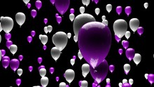 Purple White Balloons Ascending With Matte 3D Animation