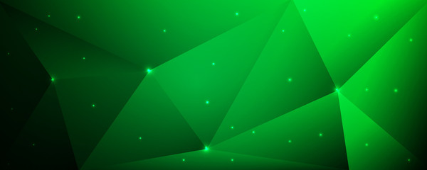 Wall Mural - Abstract triangular green banner