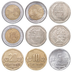 Wall Mural - set of Peruvian coins