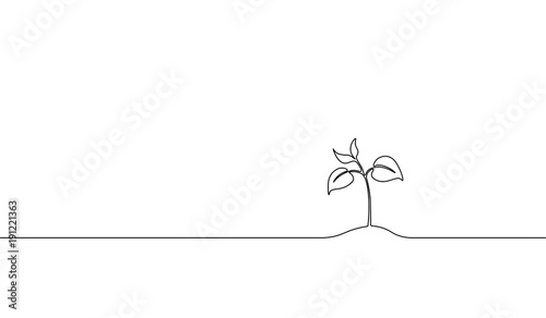 Single Continuous Line Art Growing Sprout Plant Leaves Seed Grow Soil Seedling Eco Natural Farm Concept Design One Sketch Outline Drawing Vector Illustration Buy This Stock Vector And Explore Similar Vectors