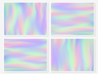 Wall Mural - Holographic background multicolor texture silver