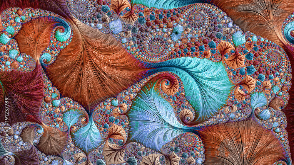 An abstract computer generated fractal design. A fractal is a never-ending pattern. Fractals are infinitely complex patterns that are self-similar across different scales. - obrazy, fototapety, plakaty 