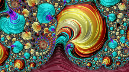 An abstract computer generated fractal design. A fractal is a never-ending pattern. Fractals are infinitely complex patterns that are self-similar across different scales.