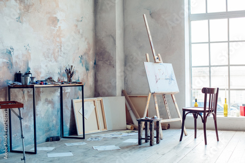 Fotografía Creative artist workplace room no people hobby