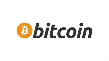 Aufkleber - Bit-coin Appearance. Digital cryptocurrency Bitcoin sign as virtual money. Animation bitcoin. Abstract animation of bitcoin currency sign in digital cyberspace.