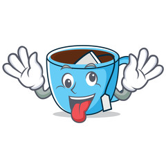 Wall Mural - Crazy tea cup mascot cartoon