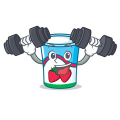 Sticker - Fitness yogurt character cartoon style