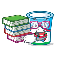 Wall Mural - Student with book yogurt mascot cartoon style