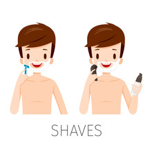 Man Shaving Beard By Razor And Shaver, Facial, Skin, Treatment, Beauty, Cosmetic, Makeup, Healthy, Lifestyle