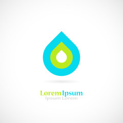 Sticker - Water drop vector logo design