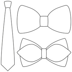 Wall Mural - Icon line art poster man father dad day bow tie hipster set.