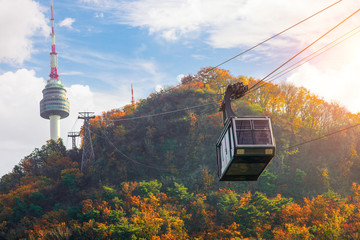 Cable car to Seoul N tower