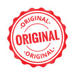 Original grunge retro red isolated stamp on white background