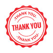 Thank You grunge retro red isolated stamp on white background