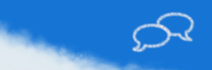 Poster - chat bubble cloud icons with sky