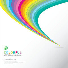 Poster - abstract colorful lines pattern twist curve element speed motion on white background with copy space