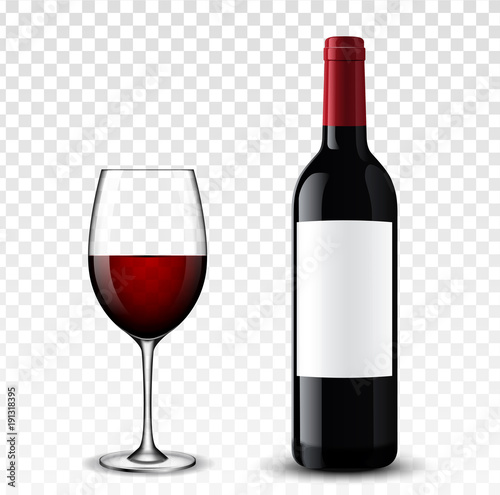 Cuadros en Lienzo Wine bottle vector illustration.