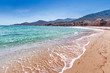 Fascinating Pristine sand beach in Greece. Holiday or vacation background.